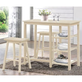 Buttermilk 3-piece Counter Height Set with Shelves B062P189105