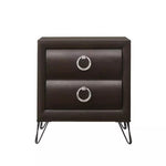 ZUN 2 Drawers Nightstand with Ring Pulls, Dark Merlot B016P256424