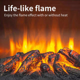 17 inch Freestanding Electric Fireplace Stove heater with 3D Flame effect,Black 86608177