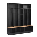 ZUN Wide Design Hall Tree with Storage Bench, Minimalist Shoe Cabinet with Cube Storage & Shelves, 43636632