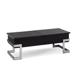 Black High Gloss and Chrome Coffee Table with Lift Top B062P181356