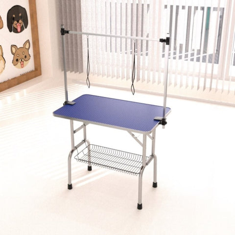 ZUN Large Size 46" Grooming Table for Pet Dog and Cat with Adjustable Arm and Clamps Large Heavy Duty W20601010