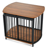 GO 31.5" Furniture Style Dog Crate for Small and Medium Dogs, Wooden Cage Indoor Kennel Furniture, N704P247045D