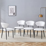 ZUN White Minimalist Ergonomic Dining Chair, With A Curved Backrest For Design,Unlocking A W1151P268065