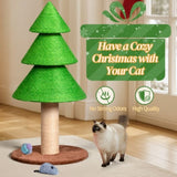 31.5in Christmas Cat Scratcher, Cat Scratching Post for Indoor Cats, Large Sisal Cat Scratching 40010369