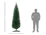 8' Artificial Pencil Christmas Tree, Slim Xmas Tree with 618 Realistic Branch Tips and Plastic 59960291