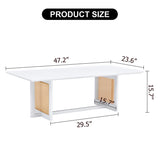 Chinese style white solid wood and imitation rattan coffee rectangular solid wood coffee low W1151128046