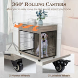 ZUN 38.4" Wooden Dog Crate Furniture Decorative Pet Cage Dog Kennel with 2 Drawers 54423538