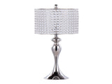 27" Contemporary Metal Table Lamp in Polished with Round Clear K9 Crystal Beads and Polished B202P224095