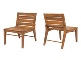 Outdoor Acacia Wood Dining Chair , Teak Finish Patio Chair with Ergonomic Curved Back, N773P355906T