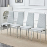 ZUN 4-piece set of checkered armless high back dining chairs, office chairs. Suitable for restaurants, W1151107274