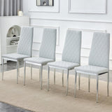 ZUN 4-piece set of checkered armless high back dining chairs, office chairs. Suitable for restaurants, W1151107274