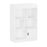 ZUN Kids Bookcase, Bookshelf with 6 Compartments, Shelves and Cube Organizer, for Bedroom Living Room 48428441