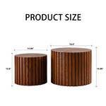 ZUN Round Wood Coffee Table for Living Room for Small Space Apartment and No Need Assembly W3081P255021