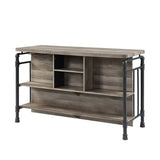 Antique Oak and Sandy Grey 5-Shelf Kitchen Island B062P209301