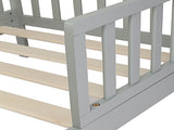 Wooden Baby Toddler Bed Children Bedroom Furniture with Safety Guardrails Gray 65296253