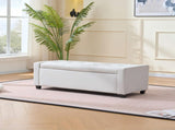 48" Storage Bedroom Bench for End of Bed, Faux Linen Upholstered Storage Ottoman with Arms for 05310834