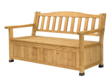 Outdoor Wooden Storage Bench, Large Deck Box with Seating & Armrest, Patio Organizer Loveseat for 55255892