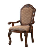 ZUN ACME Chateau De Ville Arm Chair in Fabric & Cherry 04078A