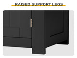 4-Door Vertical-Grain MDF Painted Bathroom Cabinet 23.62*11.81*43.31in Black 01139214