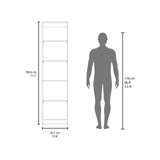 Home Slim 5 Shelves Narrow Bookcase With Open Shelves, Stained Walnut B070P337150