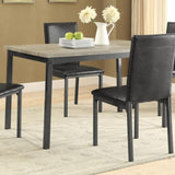Grey and Black Rectangle Dining Table B062P145635