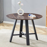 Modern minimalist round dining table and coffee table. 42 Inch Diameter MDF Table Top, Deep Wood W1151P230575