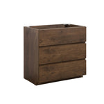 ZUN Alice-36F-105,Floor cabinet WITHOUT basin, Walnut color, With three drawers, Pre-assembled W1865107749