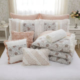 9 Piece Cotton Percale Comforter Set Blush Queen B03597157