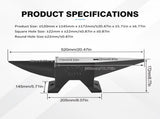 66Lbs Cast Steel Anvil, High Hardness Rugged Round Horn Anvil Blacksmith, Large Countertop and W2885P420795