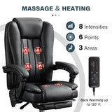 Massage Office Chair with Heat and 6 Vibration Points,Executive Office Chair with Foot Rest and W1521P299229