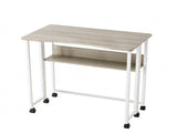 31.5" Computer Desk, Grey Embossed Melamine Tabletop with White Legs, P2 16046246