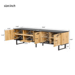 ZUN Modern TV Stand with 4 Cabinets& Open Shelves, Color-matching Media Console Table for TVs up to N710P172959P