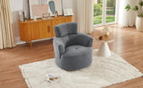 360&deg Swivel Chair Upholstered Accent Barrel Chair Swivel Round Sofa Chair with Adjustable Headrest N719P272676E