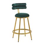 ZUN 27.65'' Modern Counter Stools Set of 2,Dark green velvet Counter Stools with iron Frame,Soft back N780P194940E