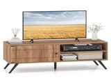 Oak Mid-Century Modern TV Stand for 55-Inch TVs, 210 lbs Capacity Entertainment Center with Storage 43790343