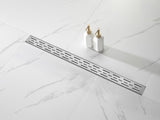 36 Inch Linear Shower Drain with Removable Brick Patterned Grate Cover, 304 Stainless Steel Shower 52423421