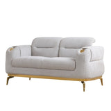 Zoe Modern style Loveseat made with wood and Gold accents in Gray G150109332