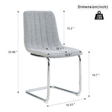 ZUN Modern simple light luxury dining Light Grey chair home bedroom stool back student desk chair metal W210P143662