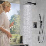 Male NPT Bathtub Shower Faucet Set, Waterfall Tub Faucet with 12-Inch Matte Black Rain Shower Head 54768134