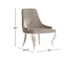 Set of 2 Velvet Upholstered Side Chairs, Grey and Chrome B016P225431