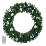 60in Pre-lit Christmas Wreath, Lighted Artificial Xmas Wreath with 220 Cold & Warm White Lights and 31157154