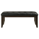 Cappuccino and Black Upholestered Dining Bench B062P153586