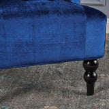 High-Back Velvet Club Chair, Upholstered Wingback Chair, Navy Blue 55038.00NVLTNBL