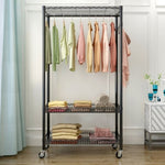 ZUN Wire Garment Rack Heavy Duty Clothes Rack,Closet Organizer Metal Garment Rack Portable Clothes 70689472