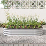 ZUN Raised Garden Bed Outdoor, Oval Large Metal Raised Planter Bed for for Plants, Vegetables, and 79679439