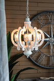 Farmhouse Chandelier, 6-Light Wood Chandelier Pendant Light Fixture with Adjustable Chain for Dining W2078137921