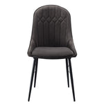 ZUN Grey and Black Tufted Back Dining Chairs B062P182737