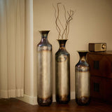 Floor metal vase modern style decoration droplet shaped white metal vase 3-piece set gorgeous W2796P290476