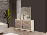 Omari Modern Style 6- Drawer Dresser Made with Wood and Gold Accents in Beige B009P245440